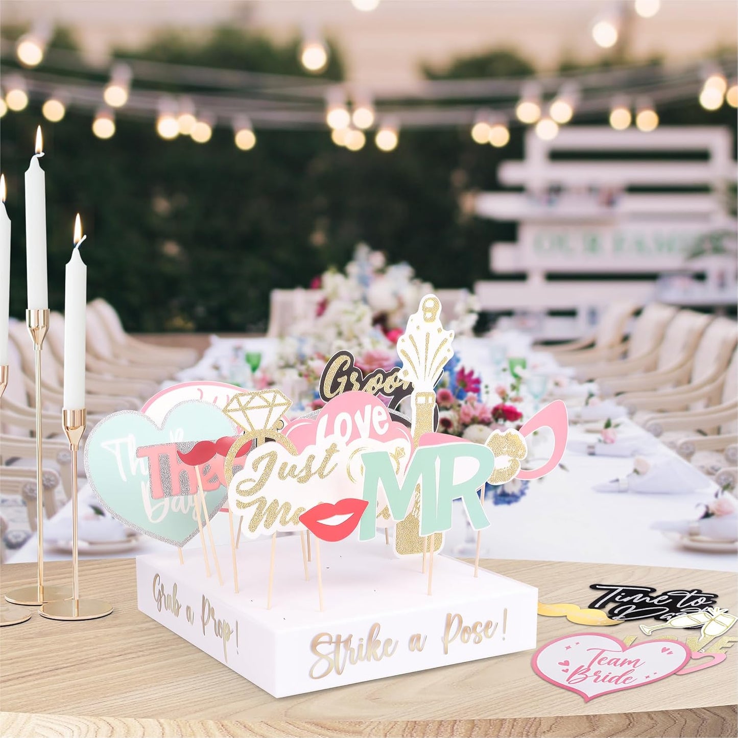 Pastel Wedding Photo Props (60 Pieces)