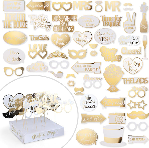 Elegant Gold Wedding Props (60 Pieces)