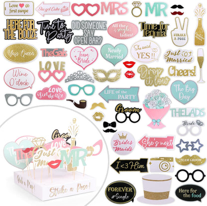 Pastel Wedding Photo Props (60 Pieces)