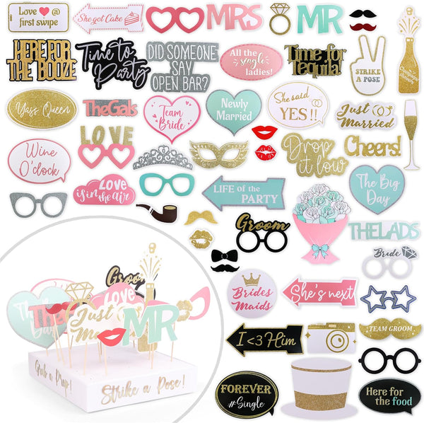 Pastel Wedding Photo Props (60 Pieces)