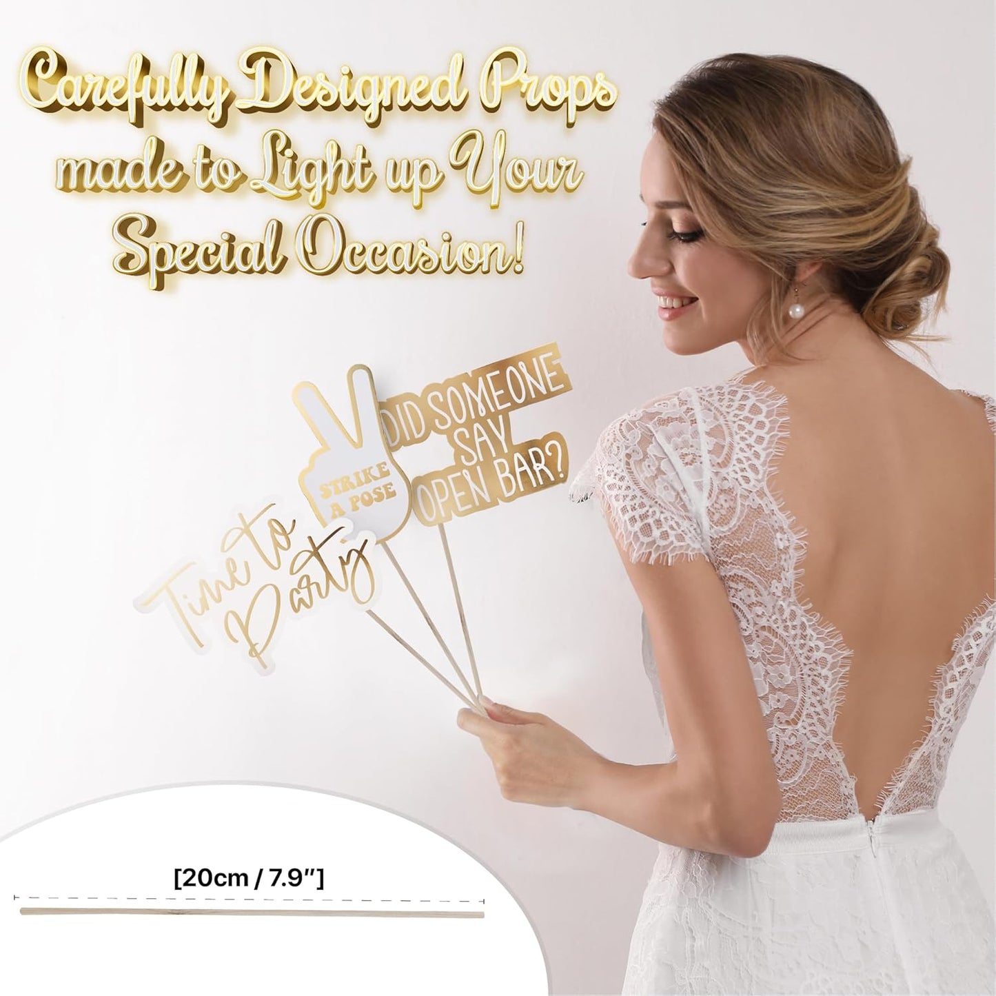 Elegant Gold Wedding Props (60 Pieces)