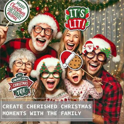 Christmas Photo Booth Prop Kit (80 Pieces)