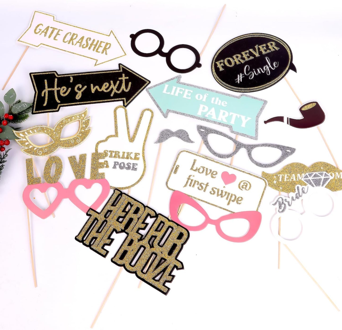 Pastel Wedding Photo Props (60 Pieces)