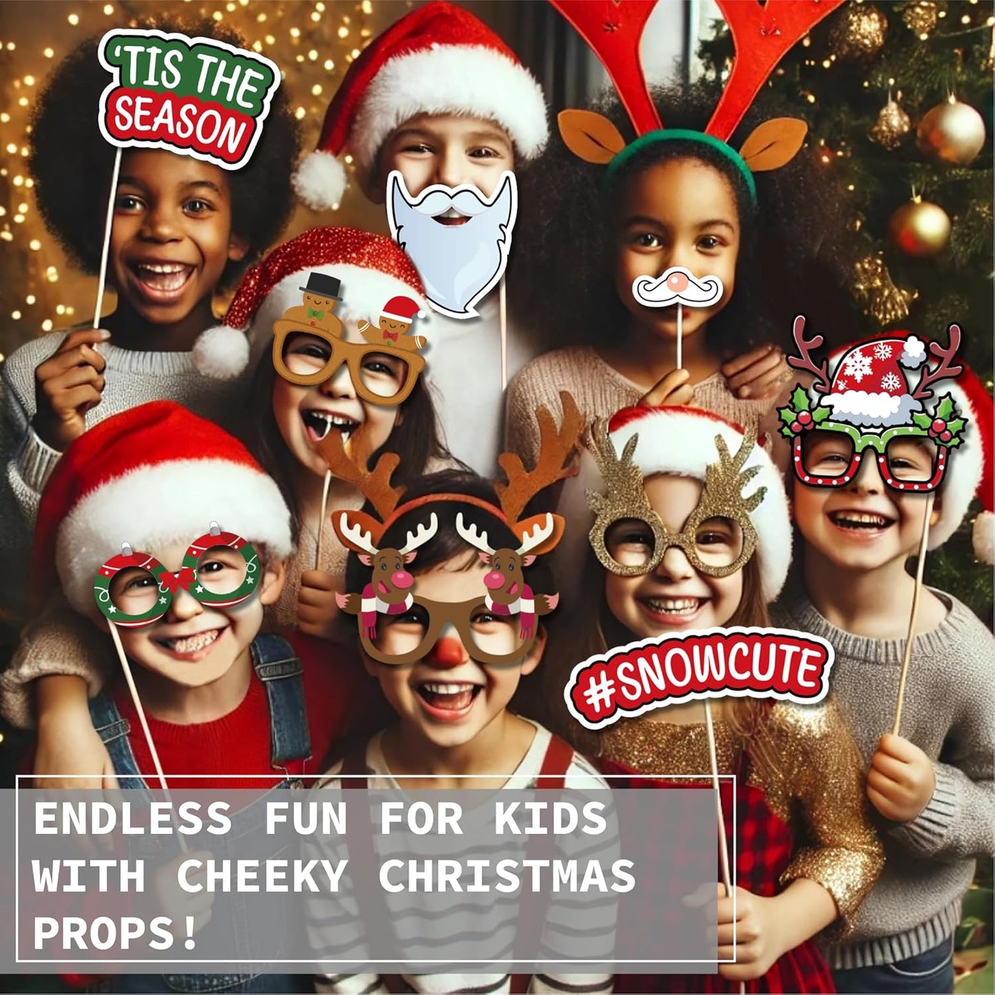 Christmas Photo Booth Prop Kit (80 Pieces)