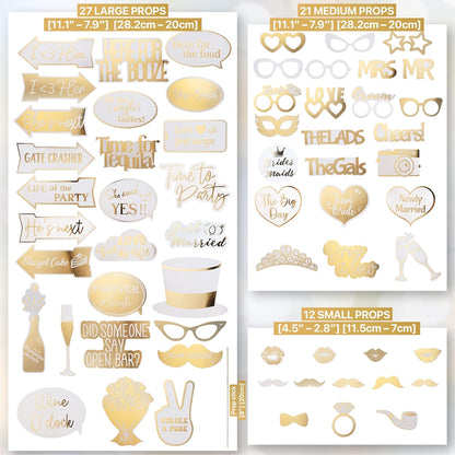 Elegant Gold Wedding Props (60 Pieces)